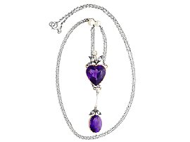Amethyst Heart Necklace in Gold for Sale