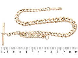 Victorian T Bar Chain in Yellow Gold size