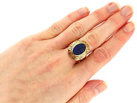 Wearing Antique Lapis Lazuli Men's Ring