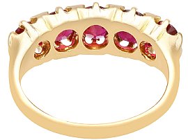 Antique 5 Stone Ruby Ring in 18k Gold
