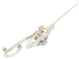 Victorian Floral Diamond Brooch Open