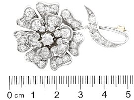 Victorian Floral Diamond Brooch Size