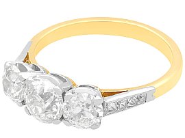 Trilogy Ring with Diamond Shoulders