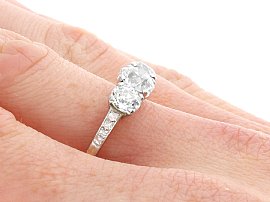 Trilogy Ring with Diamond Shoulders on Model