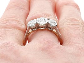 Trilogy Ring with Diamond Shoulders Wearing