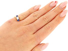 Wearing Edwardian Sapphire and Diamond Trilogy Ring