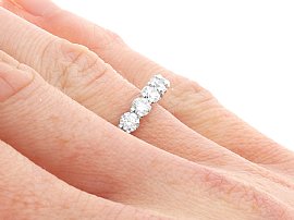Claw Set Eternity Ring on Hand