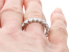 Claw Set Eternity Ring on Finger