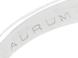 Aquamarine Ring with Half Moon Diamonds Hallmarks