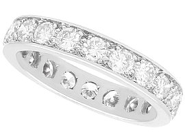 Antique 1.28ct Diamond and 18ct White Gold Full Eternity Ring 