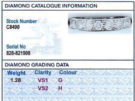 White Gold Eternity Ring Size M Grading Card