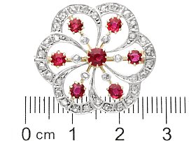 Ruby Flower Brooch ruler 