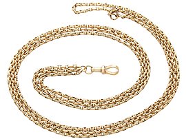 Antique 9ct Yellow Gold Longuard Chain Necklace
