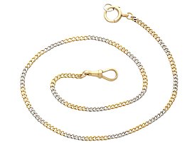 Edwardian 18ct Yellow Gold and Platinum Ladies Fob Watch Chain