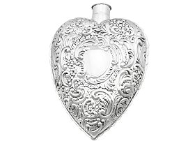 Victorian Silver Heart Flask
