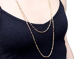Fancy Link Gold Chain for Sale Necklace Wearing 