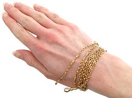 Fancy Link Gold Chain for Sale Bracelet Wearing 