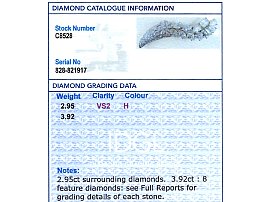 Diamond Cornucopia Brooch Grading Report Card