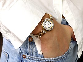 Ladies Yellow Gold Watch with Diamonds