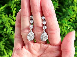 Pear Cut Diamond Drop Earrings for Sale
