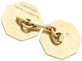Cartier Gold Octagonal Cufflinks reverse 