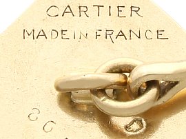 Cartier Gold Octagonal Cufflinks engraving 