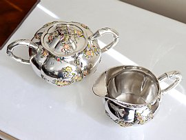 Chinese Silver Cream Jug and Sugar Bowl