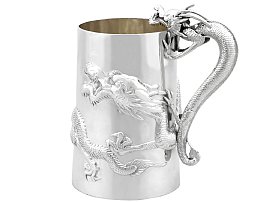Chinese Silver Mug Dragons