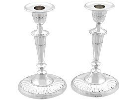 Antique Sterling Silver Candlesticks - Adams Style; C8582