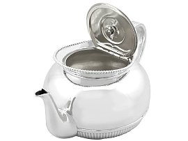 Victorian Silver Bachelor Teapot Open
