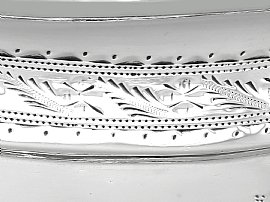 Irish Silver Basket with Handle detail