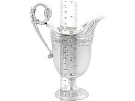 Small Antique Silver Water Jug ruler 