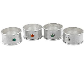 Set of Four Sterling Silver Napkin Rings by Guild of Handicraft