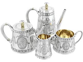 Sterling Silver Four Piece Tea and Coffee Service - Antique Victorian (1867)