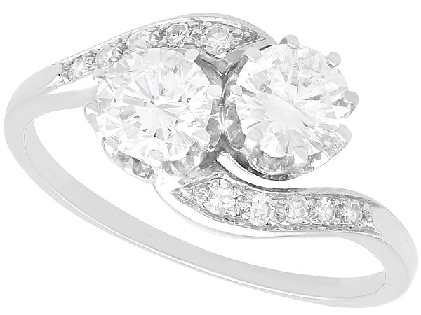Vintage Diamond Twist Ring White Gold for Sale