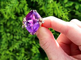 Large Amethyst Ring Yellow Gold for Sale