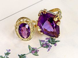 Large Amethyst Ring Yellow Gold for Sale