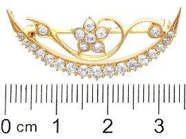 Crescent Floral Brooch with Diamonds ruler