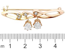 Art Nouveau Style Diamond Brooch Ruler