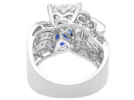 Heart Cut Sapphire and Diamond Ring
