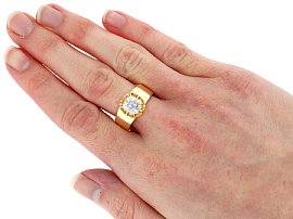 Wearing Yellow Gold Diamond Gents Ring