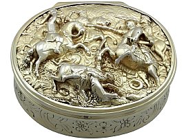 Antique Sterling Silver Gilt Table Snuff Box