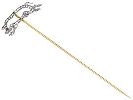 Ruby and Diamond, 18ct Yellow Gold Pig Pin Brooch