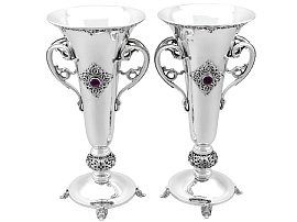 Irish Sterling Silver Vases - Lindisfarne Style