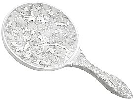 Chinese Silver Dressing Table / Hand Mirror - Antique