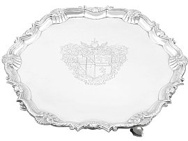 Sterling Silver Salver Tray - Antique Georgian (1736)