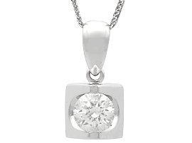 1.02ct Solitaire Diamond Pendant in 18ct White Gold