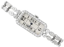 Art Deco 5.44ct Diamond Cocktail Watch in Platinum