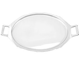 Sterling Silver Drinks Tray with Handles - Art Deco 
