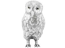 German Sterling Silver Owl Sugar Box - Antique 1907
